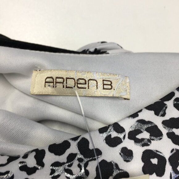 NWT Arden B Long Sleeve Pleated Cheetah Black and White Dress Size S - Picture 15 of 16